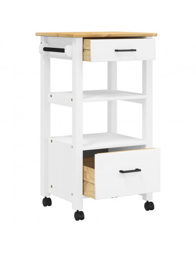 Carrello da Cucina MONZA 48x40x90 cm in Legno Massello di Pino