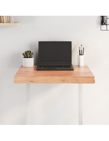 Piano Tavolo Marrone Chiaro 60x40x(2-6) cm Rovere Non Trattato