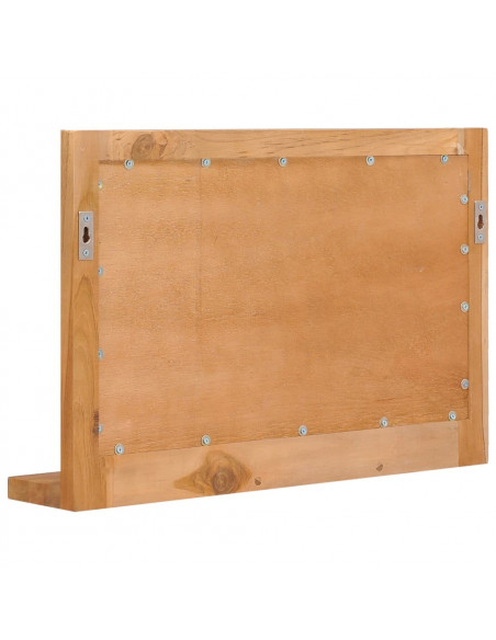 Specchio da Parete con Mensola 60x12x40 cm in Massello di Teak