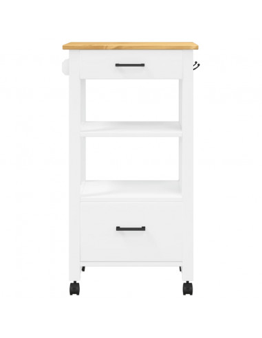 Carrello da Cucina MONZA 48x40x90 cm in Legno Massello di Pino