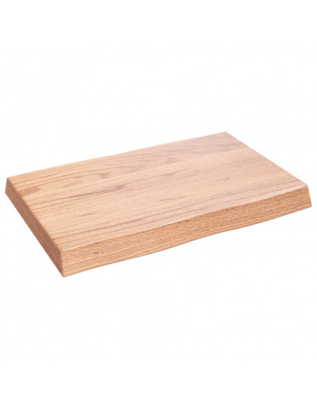 Piano Tavolo Marrone Chiaro 60x40x(2-6) cm Rovere Non Trattato