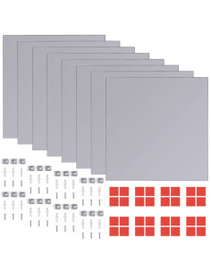 Piastrelle in Vetro a Specchio senza Cornice 16 pz 20,5 cm 2