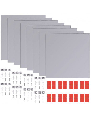 Piastrelle in Vetro a Specchio senza Cornice 16 pz 20,5 cm