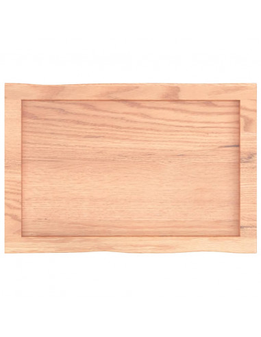 Piano Tavolo Marrone Chiaro 60x40x(2-6) cm Rovere Non Trattato