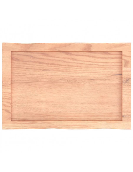 Piano Tavolo Marrone Chiaro 60x40x(2-6) cm Rovere Non Trattato