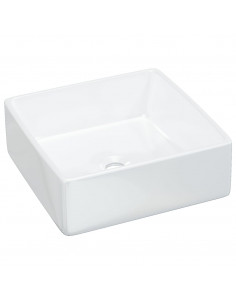 Lavandino Bianco 37x37x13 cm in Ceramica Quadrato 2