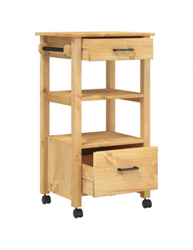 Carrello da Cucina MONZA 48x40x88,5 cm in Legno Massello di Pino