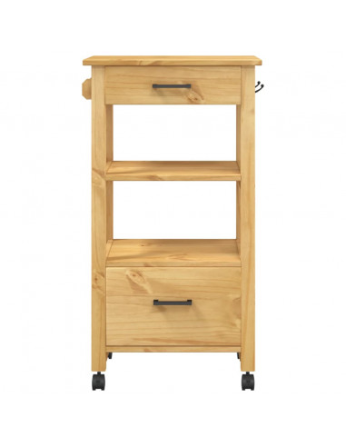 Carrello da Cucina MONZA 48x40x88,5 cm in Legno Massello di Pino