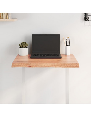 Piano Tavolo Marrone Chiaro 60x40x(2-4) cm Rovere Non Trattato