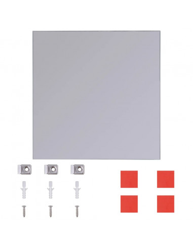 Piastrelle in Vetro a Specchio senza Cornice 16 pz 20,5 cm