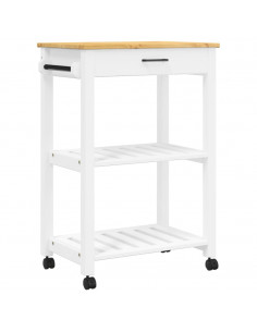 Carrello da Cucina MONZA 60x40x90 cm in Legno Massello di Pino 2