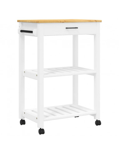 Carrello da Cucina MONZA 60x40x90 cm in Legno Massello di Pino