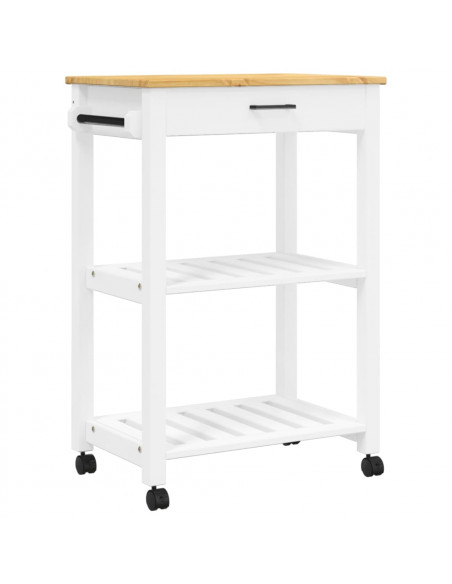 Carrello da Cucina MONZA 60x40x90 cm in Legno Massello di Pino