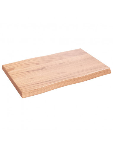 Piano Tavolo Marrone Chiaro 60x40x(2-4) cm Rovere Non Trattato