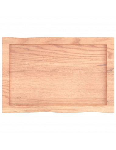 Piano Tavolo Marrone Chiaro 60x40x(2-4) cm Rovere Non Trattato