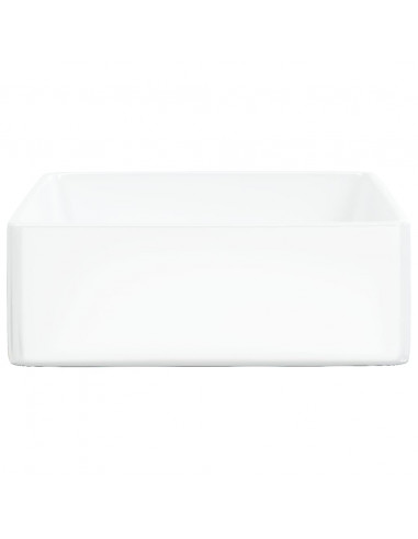 Lavandino Bianco 37x37x13 cm in Ceramica Quadrato