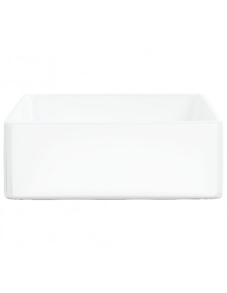 Lavandino Bianco 37x37x13 cm in Ceramica Quadrato