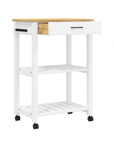 Carrello da Cucina MONZA 60x40x90 cm in Legno Massello di Pino