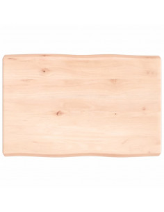 Piano per Tavolo 60x40x(2-6) cm Rovere Non Trattato Bordi Vivi 2