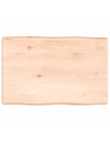 Piano per Tavolo 60x40x(2-6) cm Rovere Non Trattato Bordi Vivi
