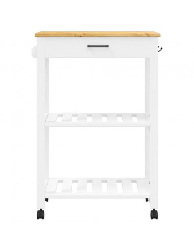 Carrello da Cucina MONZA 60x40x90 cm in Legno Massello di Pino