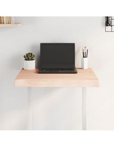 Piano per Tavolo 60x40x(2-6) cm Rovere Non Trattato Bordi Vivi