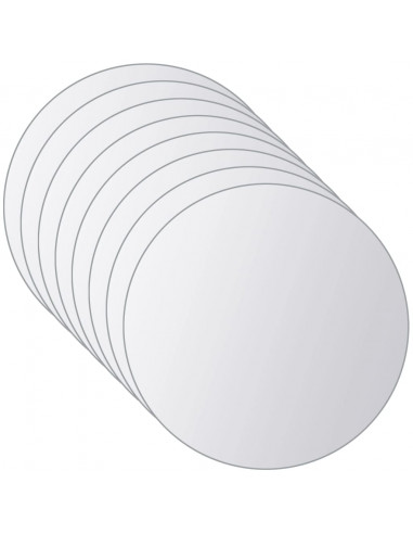 Piastrelle a Specchio 16 pz Rotonde in Vetro
