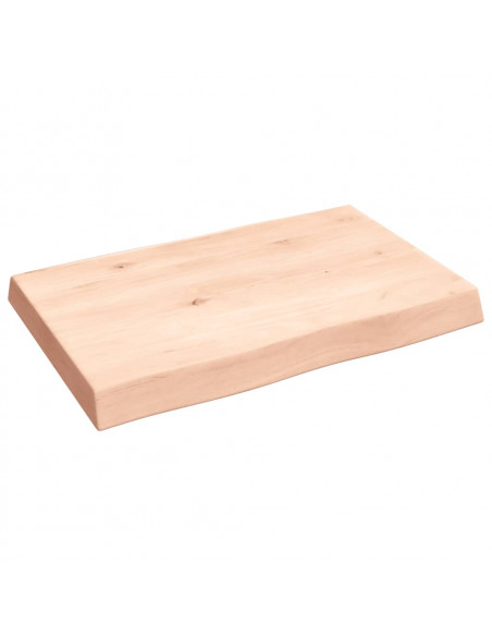 Piano per Tavolo 60x40x(2-6) cm Rovere Non Trattato Bordi Vivi