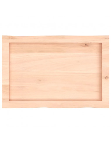Piano per Tavolo 60x40x(2-6) cm Rovere Non Trattato Bordi Vivi