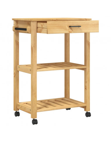 Carrello da Cucina MONZA 60x40x88,5 cm in Legno Massello di Pino