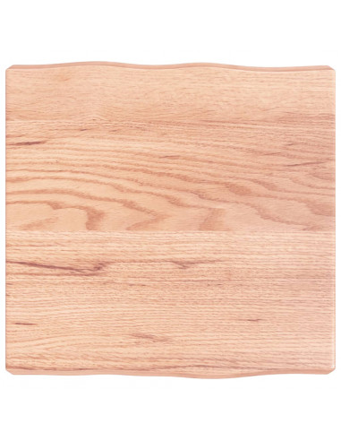 Piano Tavolo Marrone Chiaro 40x40x(2-6) cm Rovere Non Trattato