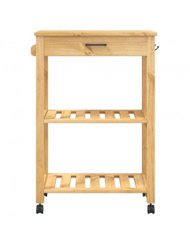 Carrello da Cucina MONZA 60x40x88,5 cm in Legno Massello di Pino