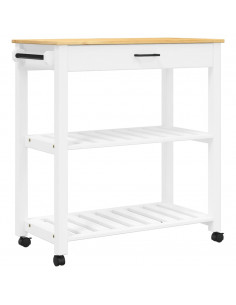 Carrello da Cucina MONZA 84x40x90 cm in Legno Massello di Pino 2