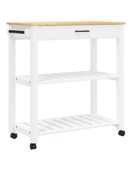 Carrello da Cucina MONZA 84x40x90 cm in Legno Massello di Pino