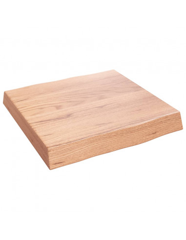 Piano Tavolo Marrone Chiaro 40x40x(2-6) cm Rovere Non Trattato