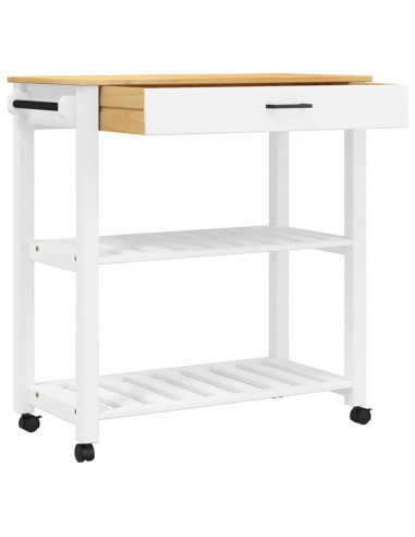 Carrello da Cucina MONZA 84x40x90 cm in Legno Massello di Pino