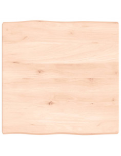 Piano per Tavolo 60x60x(2-4) cm Rovere Non Trattato Bordi Vivi 2
