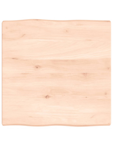 Piano per Tavolo 60x60x(2-4) cm Rovere Non Trattato Bordi Vivi