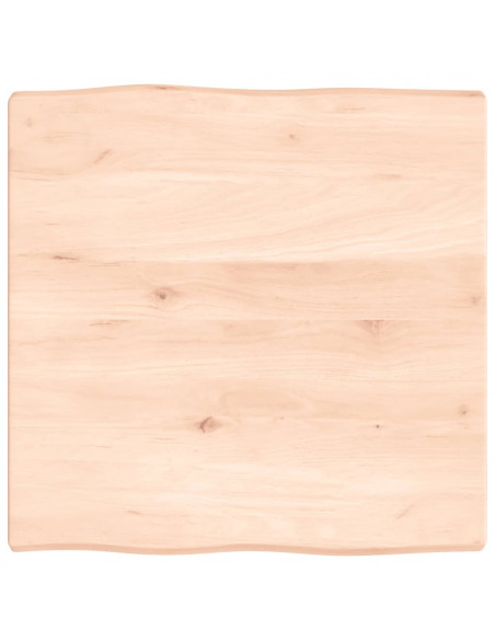 Piano per Tavolo 60x60x(2-4) cm Rovere Non Trattato Bordi Vivi
