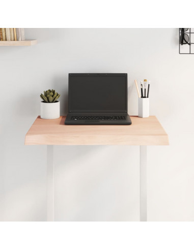 Piano per Tavolo 60x60x(2-4) cm Rovere Non Trattato Bordi Vivi