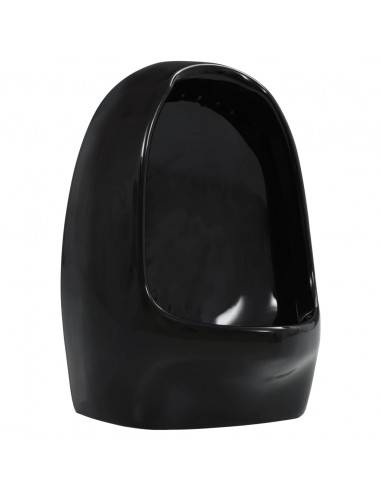 Orinatoio Sospeso con Sciacquone in Ceramica Nero