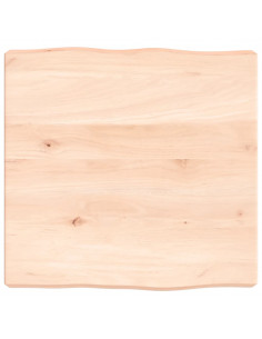 Piano per Tavolo 40x40x(2-6) cm Rovere Non Trattato Bordi Vivi 2