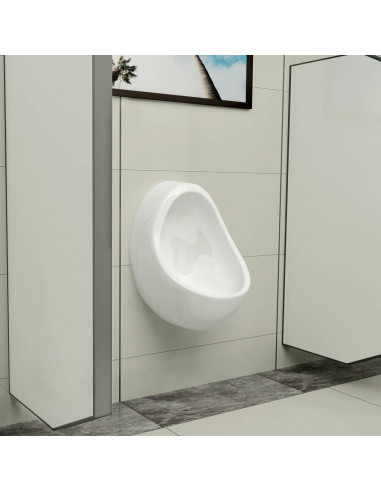 Orinatoio Sospeso con Sciacquone in Ceramica Bianco