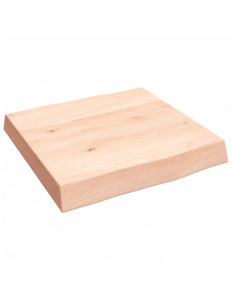 Piano per Tavolo 40x40x(2-6) cm Rovere Non Trattato Bordi Vivi