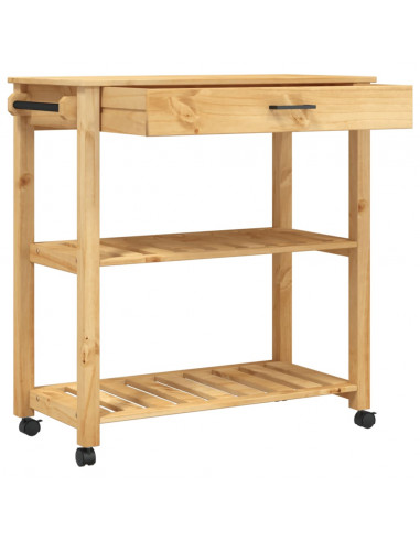 Carrello da Cucina MONZA 84x40x88,5 cm in Legno Massello di Pino