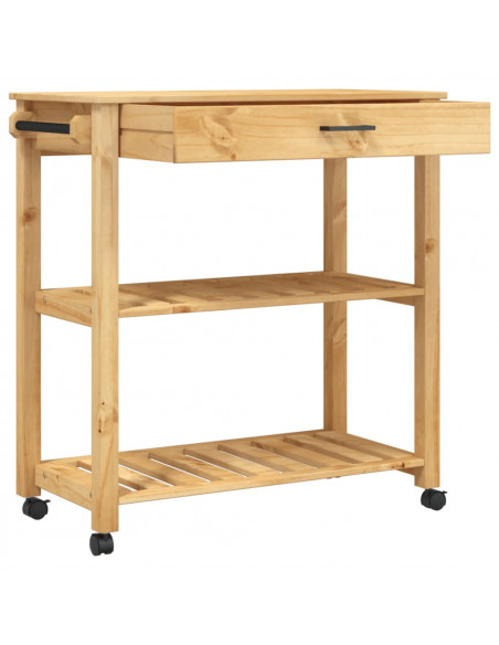 Carrello da Cucina MONZA 84x40x88,5 cm in Legno Massello di Pino