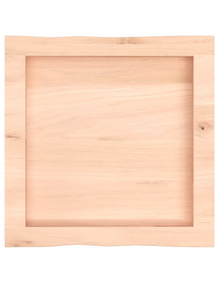 Piano per Tavolo 40x40x(2-6) cm Rovere Non Trattato Bordi Vivi