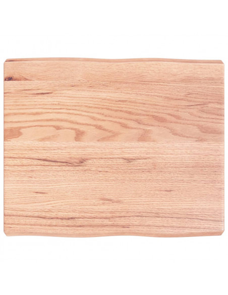 Piano Tavolo Marrone Chiaro 60x50x(2-6) cm Rovere Non Trattato