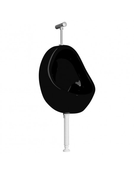Orinatoio Sospeso con Sciacquone in Ceramica Nero