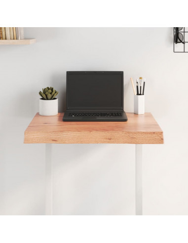 Piano Tavolo Marrone Chiaro 60x50x(2-6) cm Rovere Non Trattato